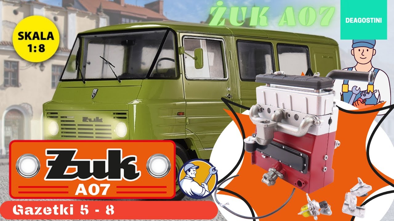 ŻUK A07 w skali 1:8 - montaż modelu od DeAgostini - Gazetki nr 5-8
