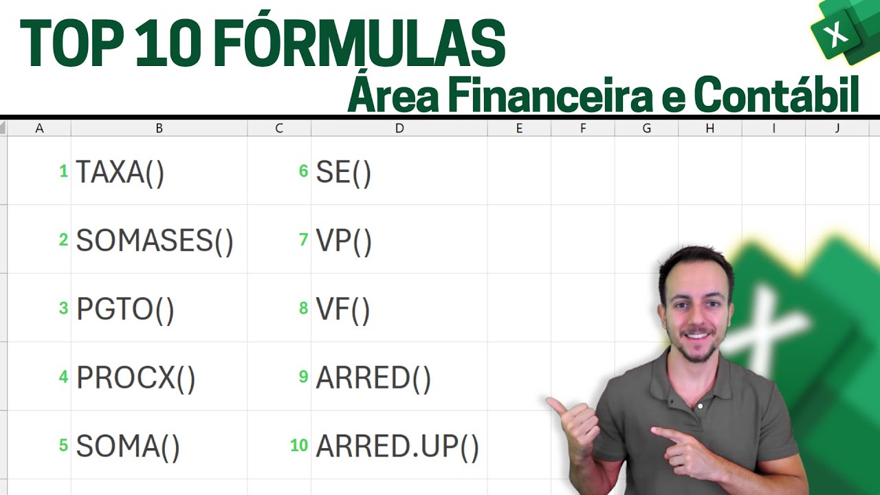 Top 10 F&oacute;rmulas Excel para &Aacute;rea Financeira e Cont&aacute;bil | Planilha Gr&aacute;tis