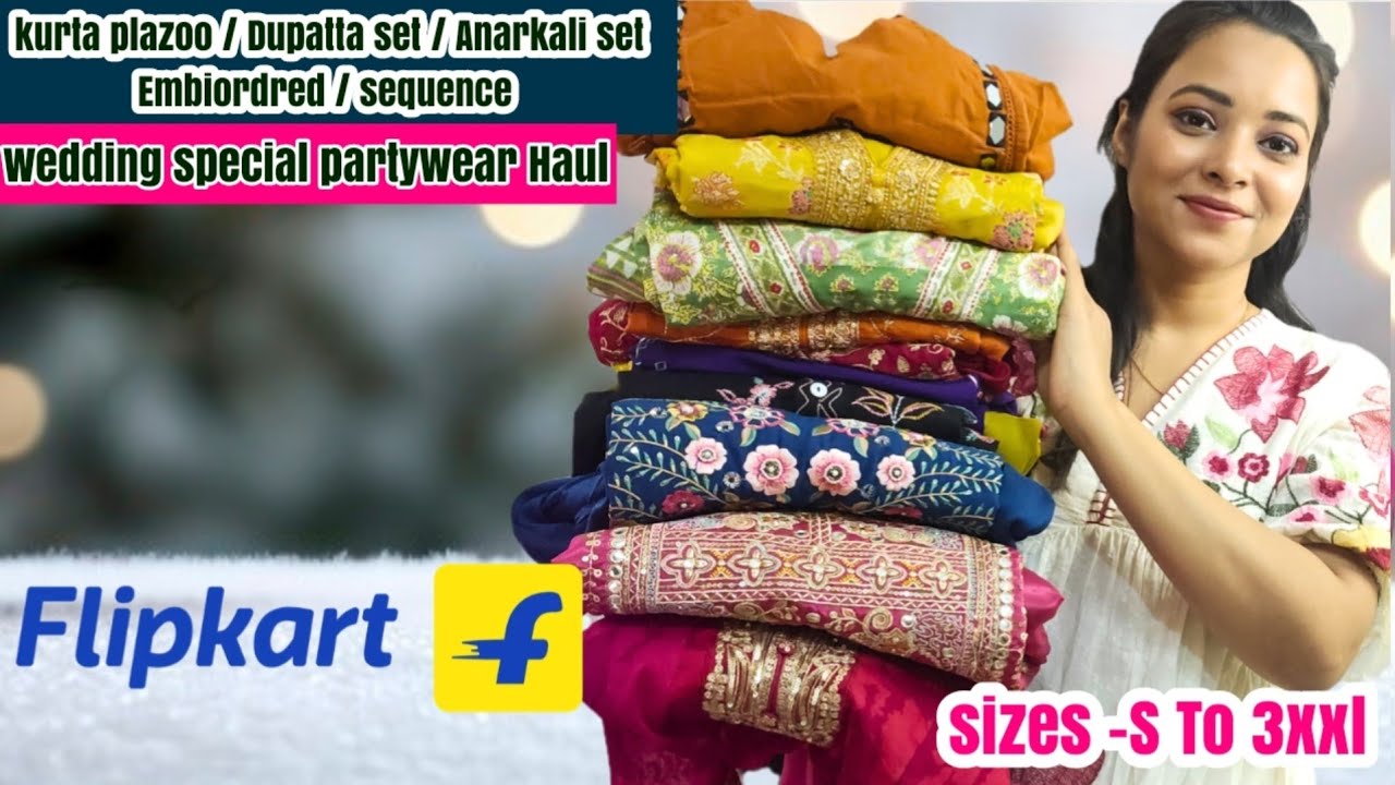 ❤️🫠Designer partywear kurta Dupatta set/Eid wedding special/plazoo/sharara set||Flipkart Dresses❤️🫠|
