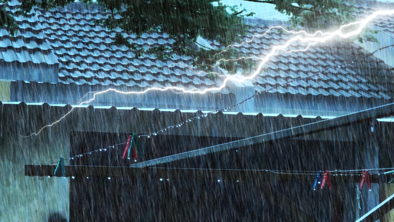 Heavy Rain on Old Metal Roof | Strong Storm Sounds for Sleeping Fast