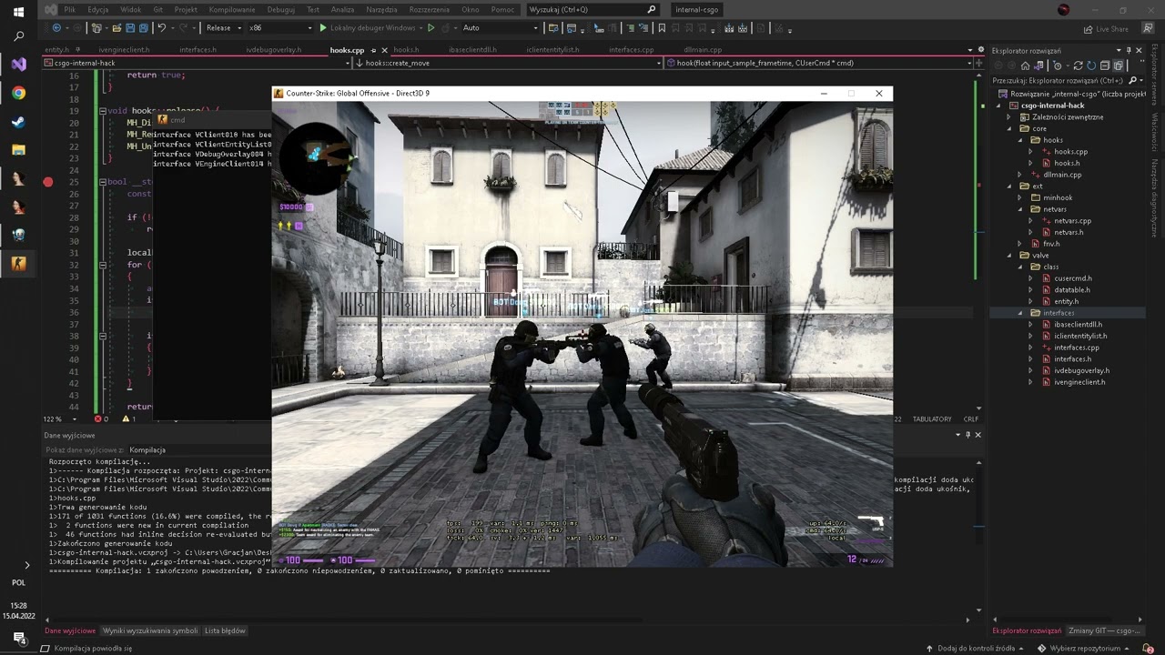 IVDebugOverlay in action (Internal CSGO CHEAT)