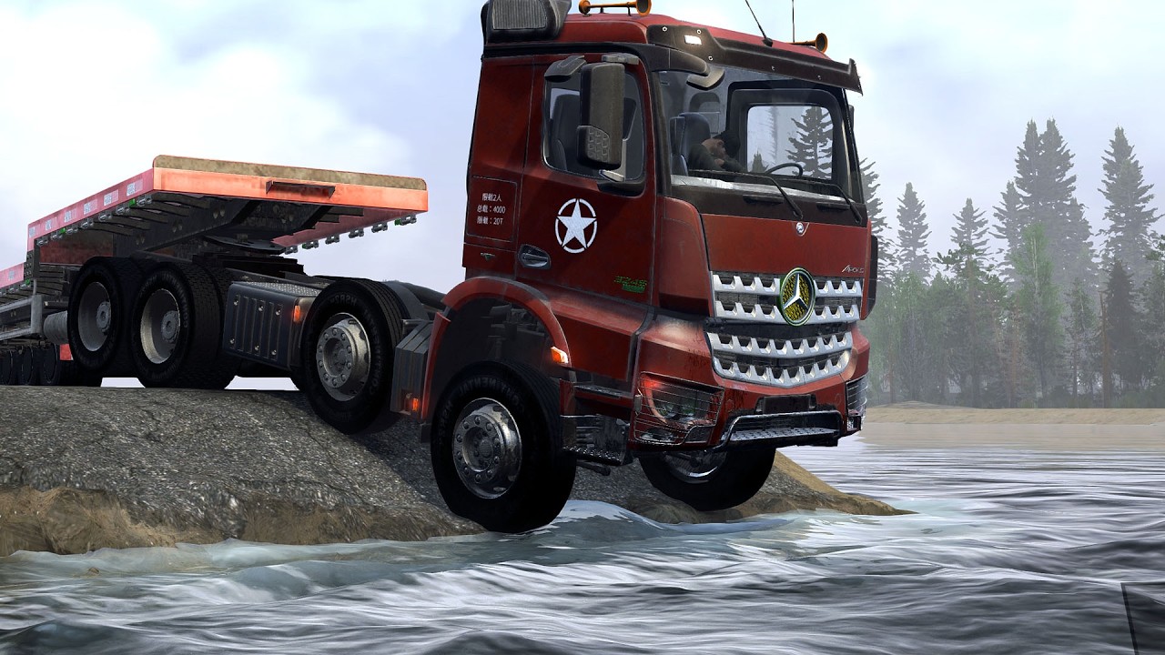 Episode 10 -The truck drove across the flooded road and others| Spintires Mudrunner