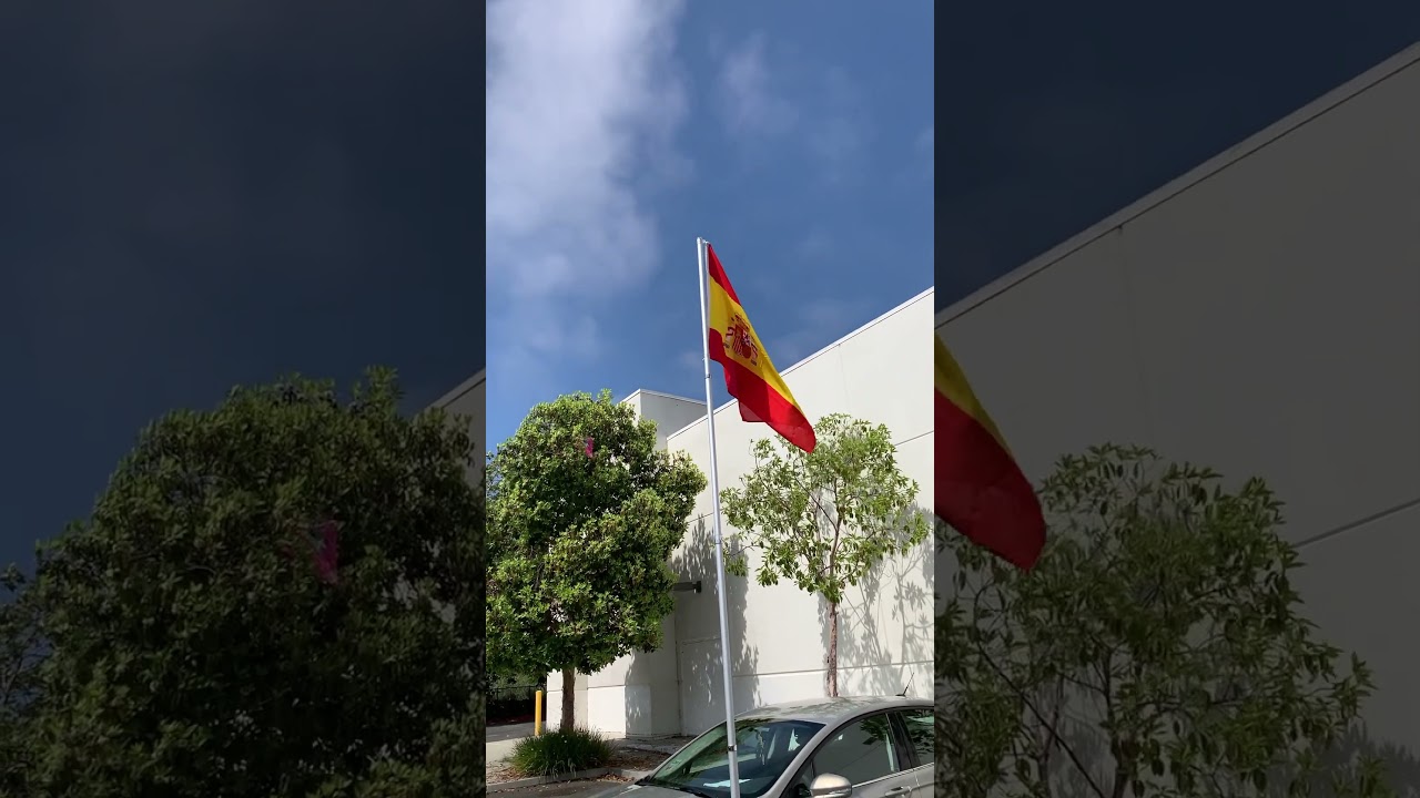 Spanish flag flying in the breeze 