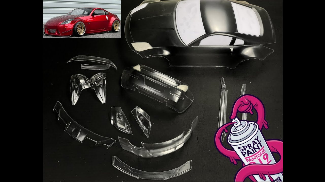 RC CAR BUILD ( 1/10 ) : Nissan 350Z body shell ( Time lapse + Cinematic ) RC CAR MODIFIED HSP RWD