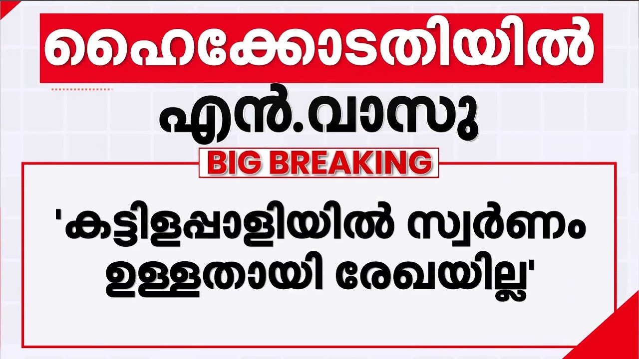 കട്ടിളപ്പാളിയിൽ സ്വർണം ഉള്ളതായി രേഖകളില്ലെന്ന് എൻ വാസു, തെളിവുകൾ ഉണ്ടെങ്കിൽ ഹാജരാക്കാൻ ഹൈക്കോടതി