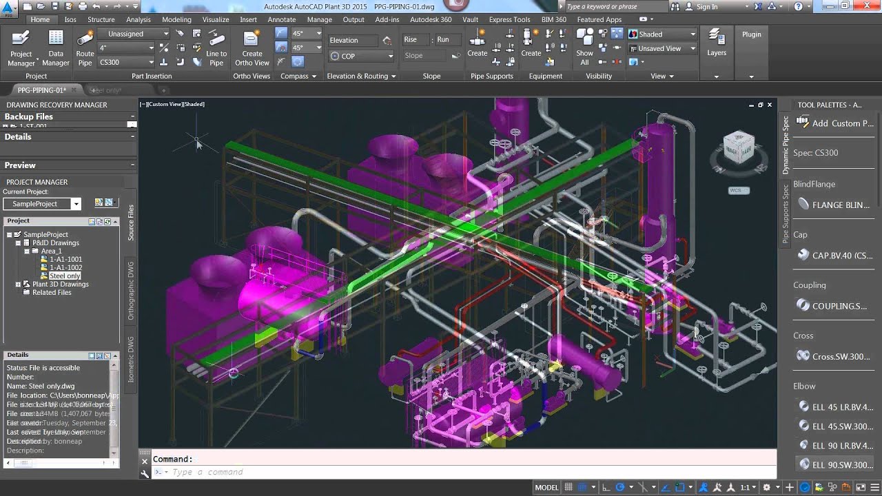 Advance Steel 2015.1 Workflow with AutoCAD Plant 3D