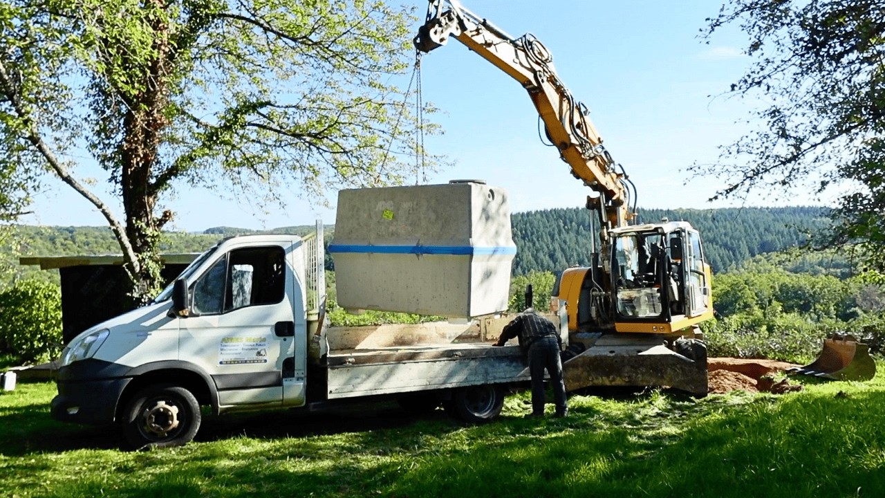 SEPTIC TANK Installation in FRANCE. Tiny Cabin Insulation and Terrace build. (Episode 53).