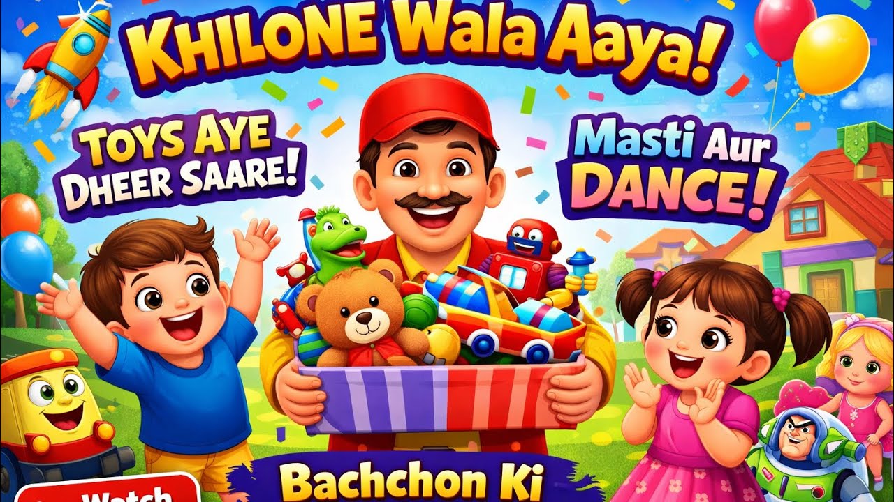 Khilone Wala Aaya 🎁 | Funny Kids Cartoon Rhyme | Hindi Nursery Song