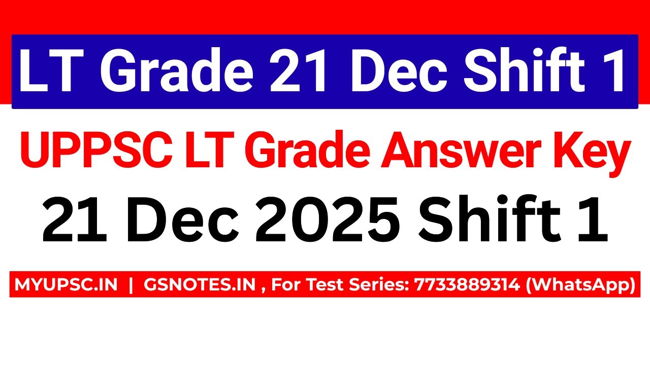 UP LT Grade 21st December 2025 Shift 1 Paper Solution | UPPSC 21 December GS-Home Science Answer Key