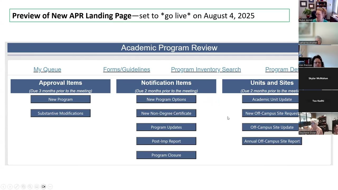 Program Review Open Forum on New Forms (Recorded on 7/17/2025)