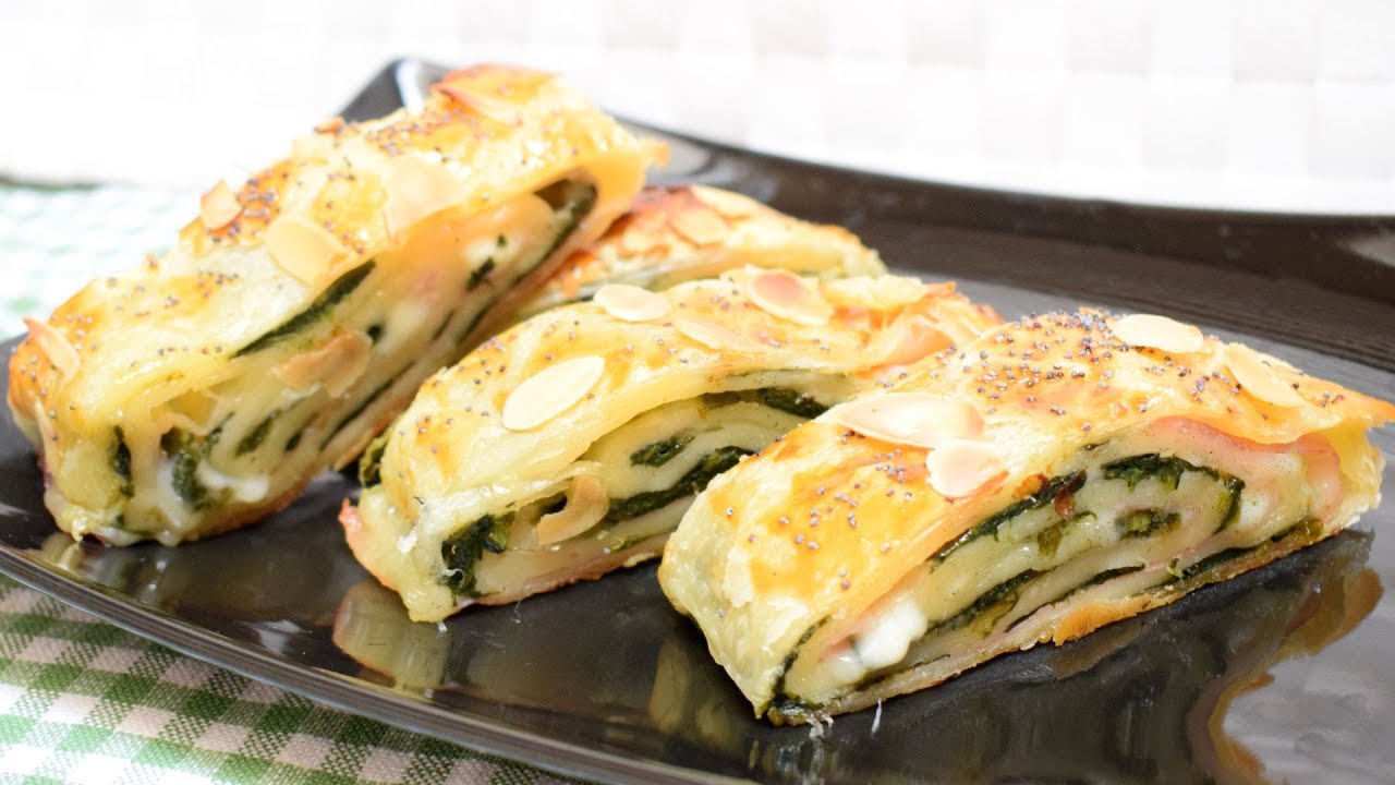 ROTOLO SALATO FARCITO CON SPINACI COTTO E MOZZARELLA antipasti facili e veloci