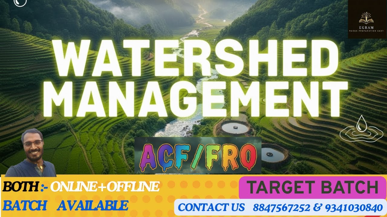 WATERSHED MANAGEMENT|| CL- 3 ||EVS ||FORESTRY||ACf||FRO||#forestry#upsc #acf #fRO #jpsc #conservator
