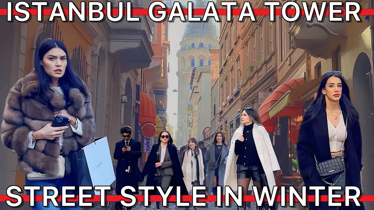Istanbul Turkey2024 Walking Tour of Galata Tower in Beyoglu District |4K