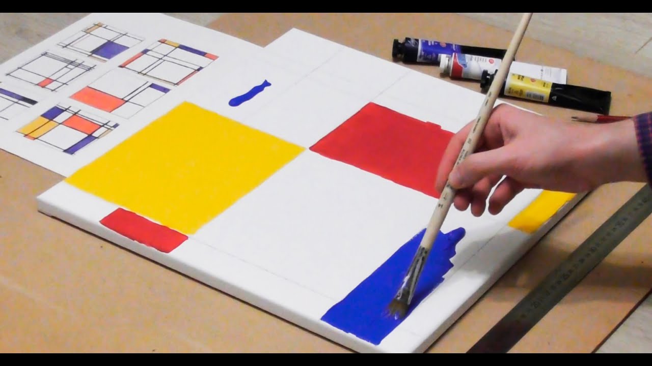 Simple Abstract Painting | Acrylics Techniques On Canvas | Geometric | Satisfying Demo Work #3