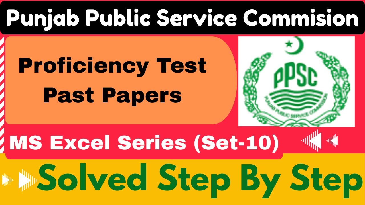 PPSC Proficiency Test  CONCAT, LEFT, LEN & Rs. Symbol Functions in MS Excel  Set-10
