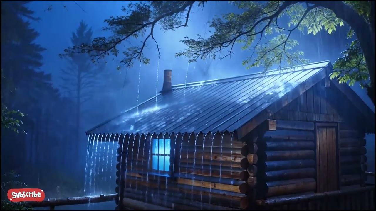 Old House in Foggy Forest at Night 🌲🌧 | Heavy Rain Sounds All Night Long