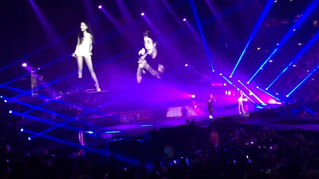 Ariana Grande and Justin Bieber at American Airlines Arena