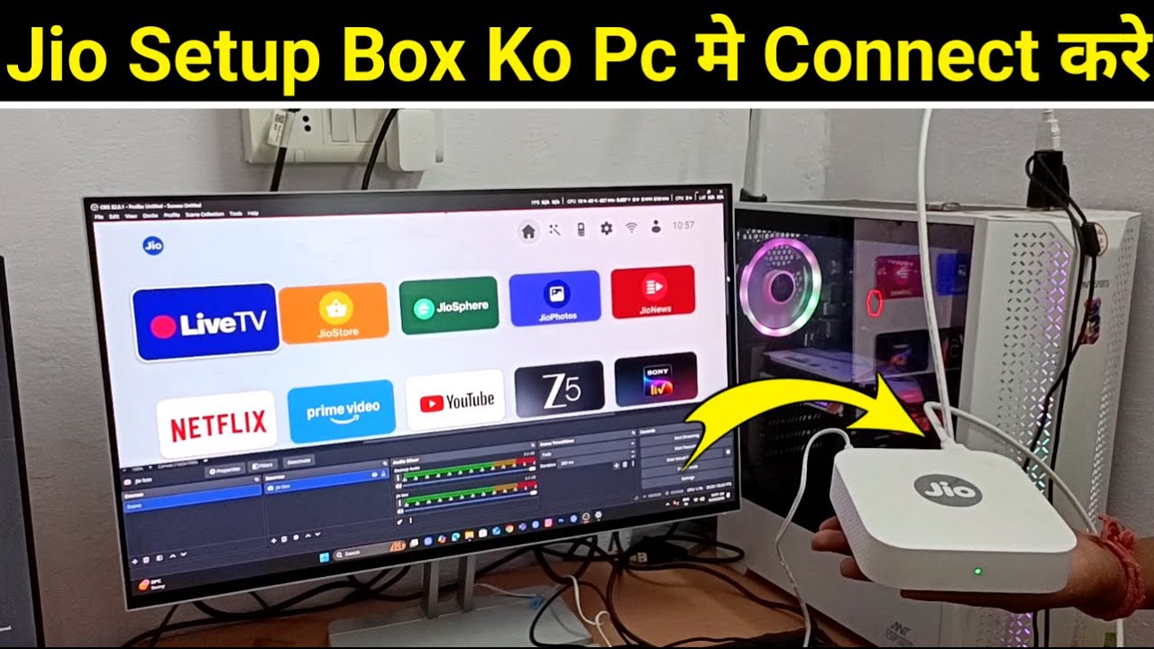 How To Connect Jio Setup Box To Pc | Jio Setup Box Ko Computer Se Kaise Connect Kare