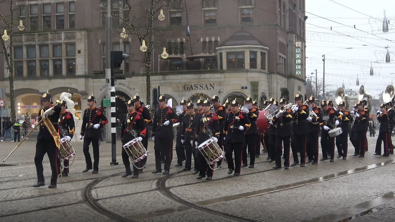 Marinierskapel/T&P KM - Staatsbezoek President Korea in Amsterdam - 12 december 2023