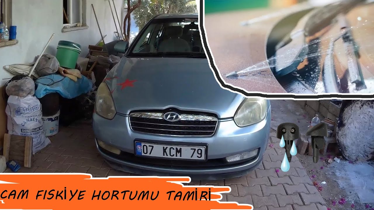 Accent Era Cam Fıskiye Hortumu Değişimi