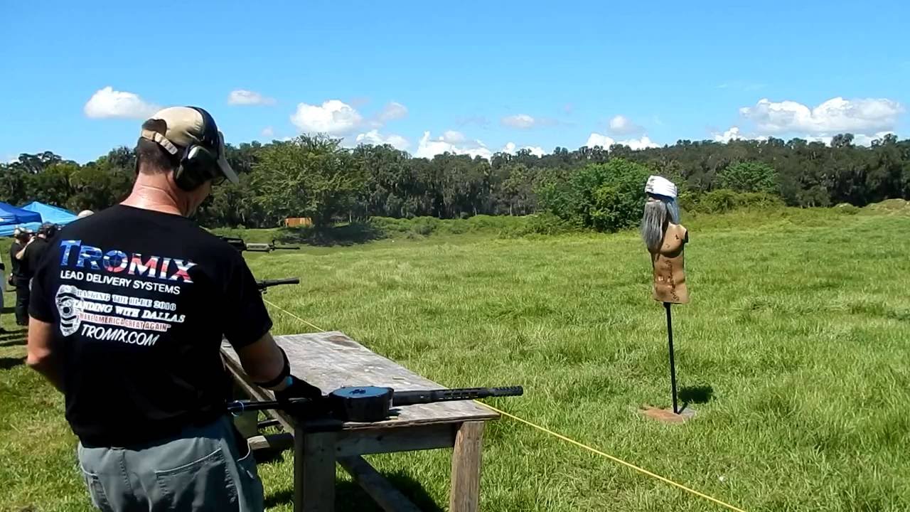 Tromix Saiga 12 shotgun with Slugs vs self healing rubber dummy target