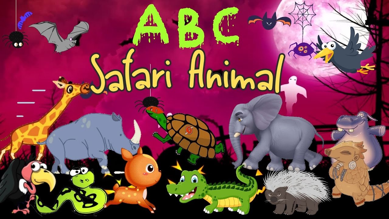 Spooky Halloween Safari Animal Sounds Song | ABC Animal Sounds Song For Kids 🐘🦒 | Little Puppy Learn