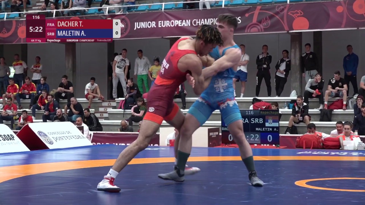 Repechage GR - 77 kg: T. DACHER (FRA) v. A. MALETIN (SRB)
