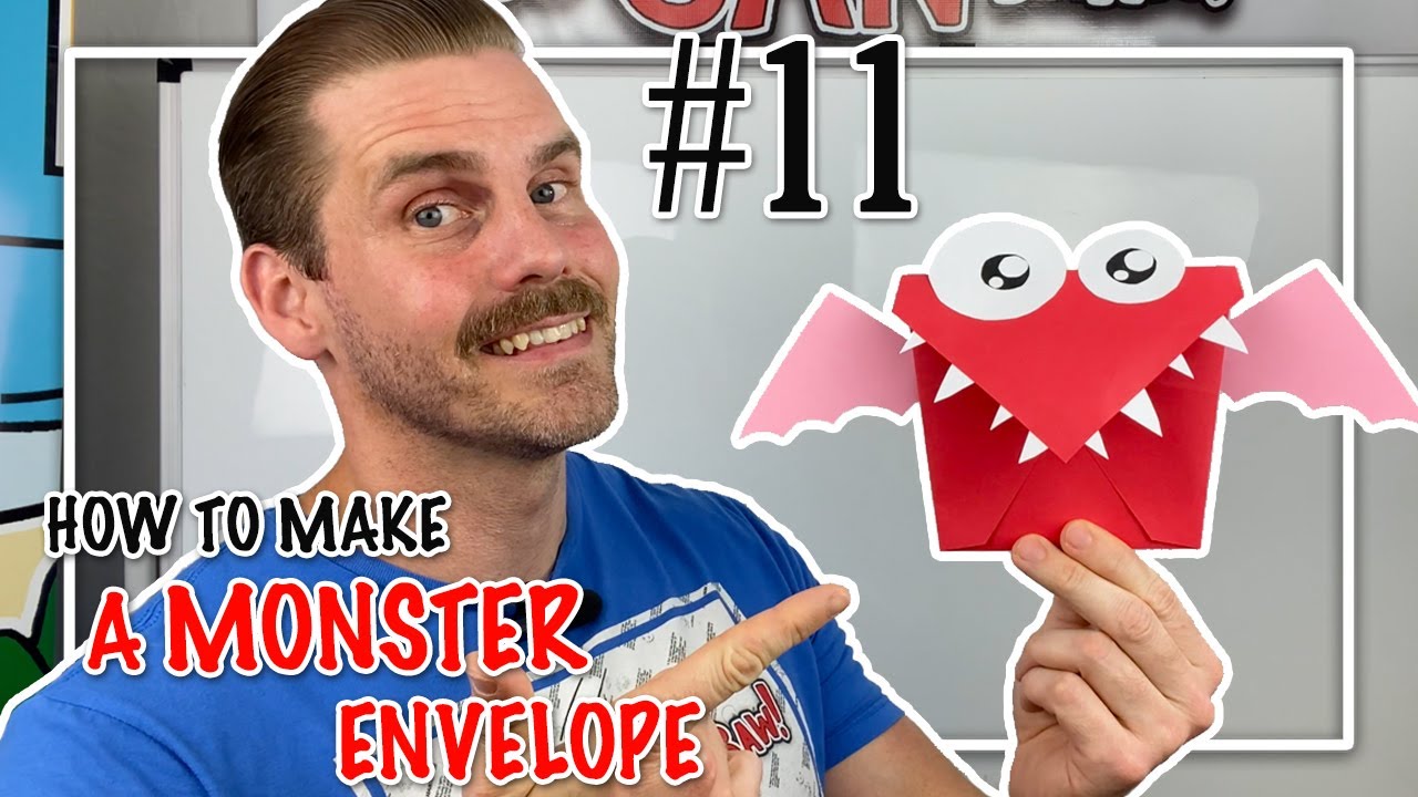 How to make A MONSTER ENVELOPE - Easy PAPER CRAFT Art For Kids - Episode #11 CRAFT WITH ME!