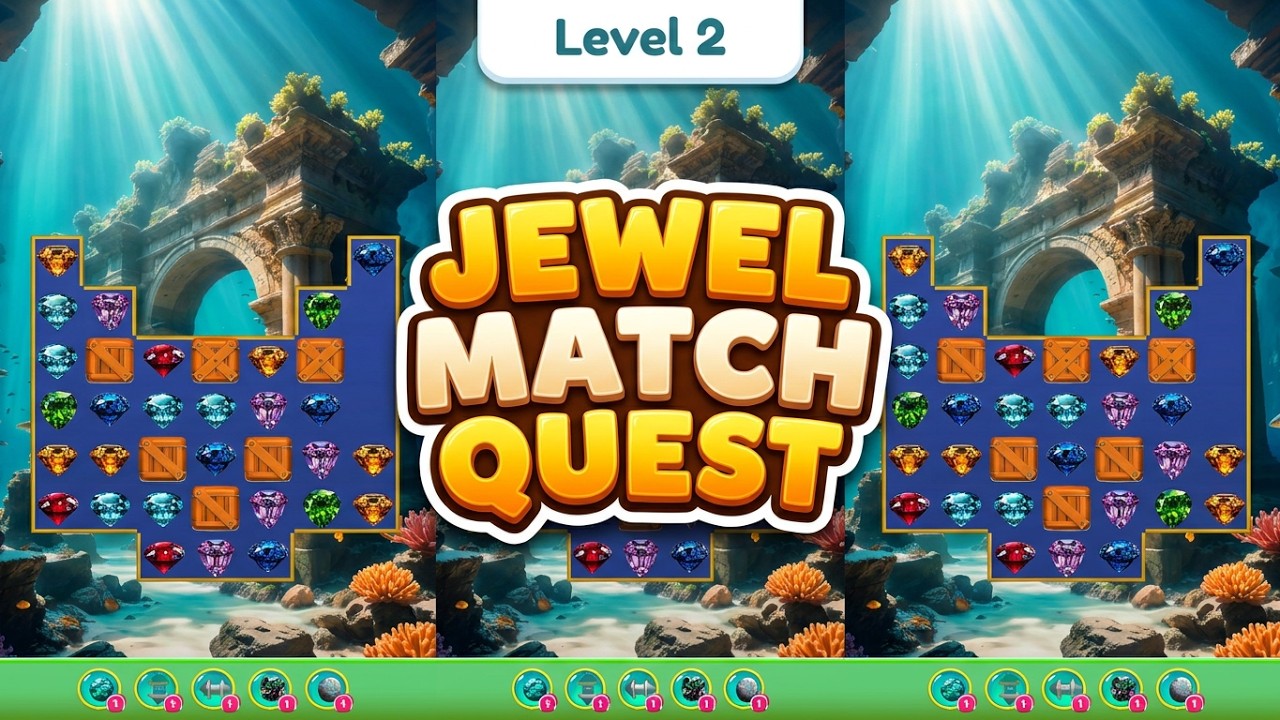 Jewel Match Quest - All Mobile Game | Gameplay Android