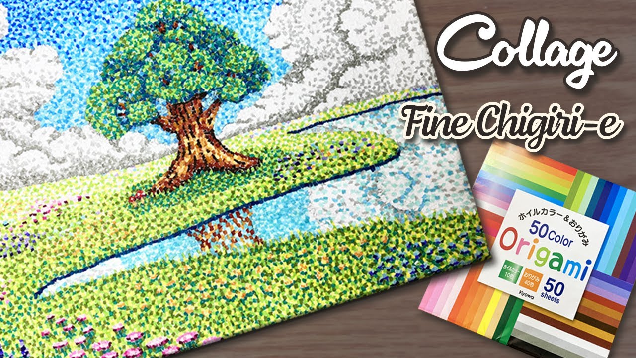 【ちぎり絵】細かいちぎり絵の作り方 / How to make Fine Paper Collage