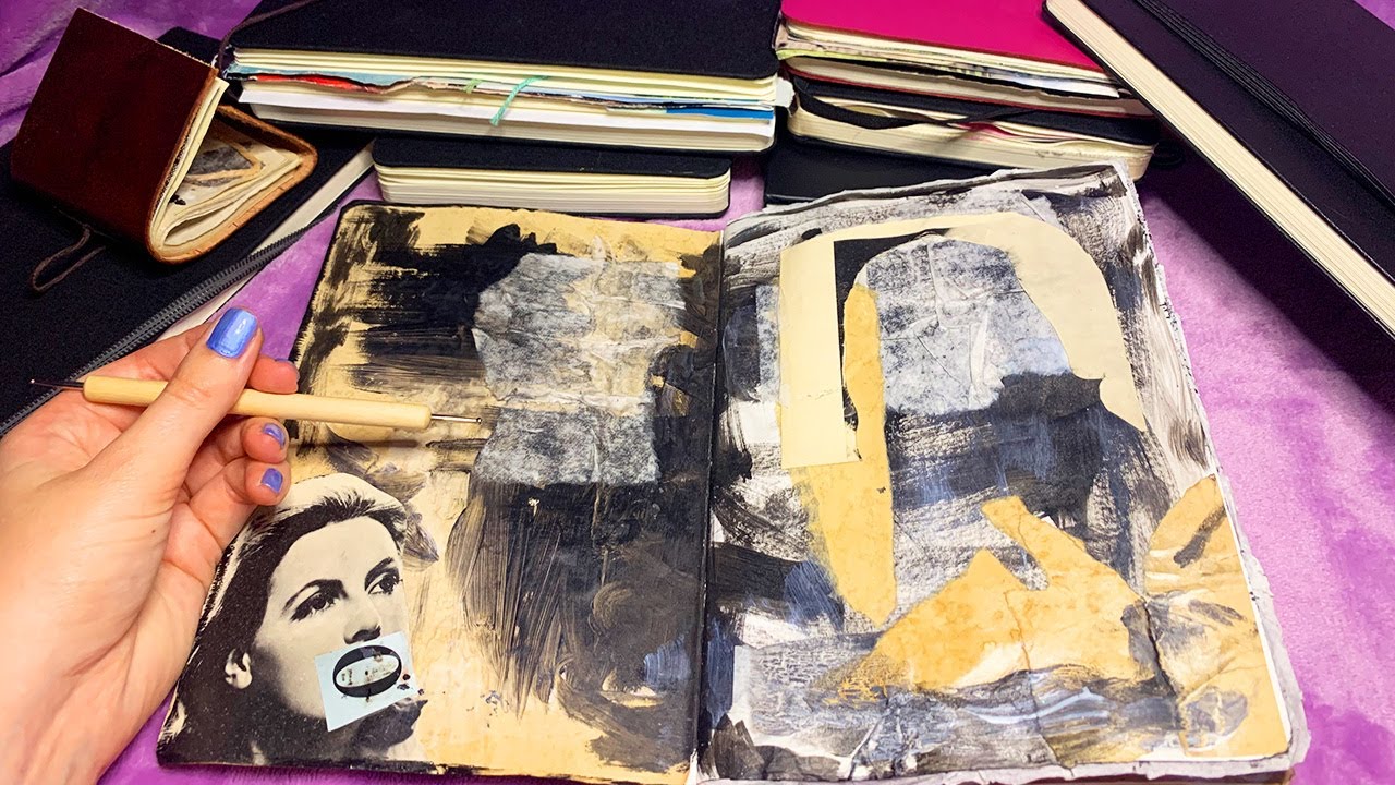 ASMR Art Journals Show and Tell (Whispered, Tracing)