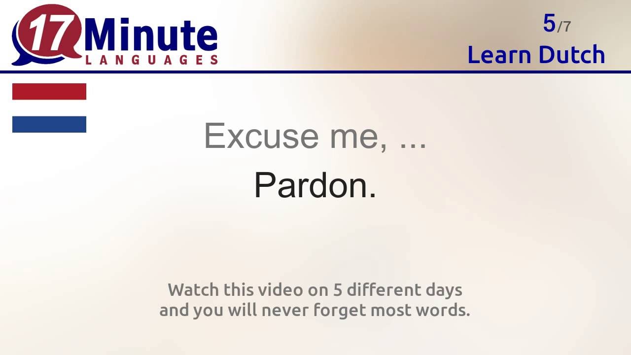 Learn Dutch (free language course video)