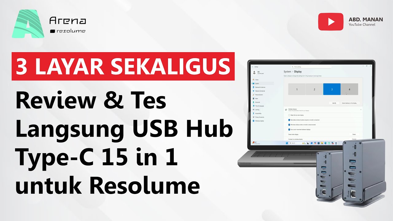 Bisa 3 Layar Sekaligus! Review & Tes Langsung USB Hub Type-C 15 in 1 untuk Resolume