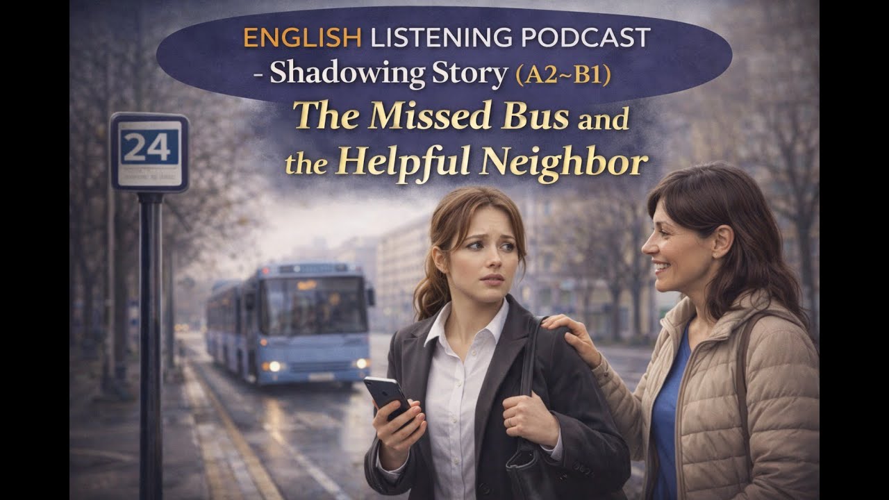 English Listening Podcast | Shadowing Story – The Missed Bus (A2–B1)