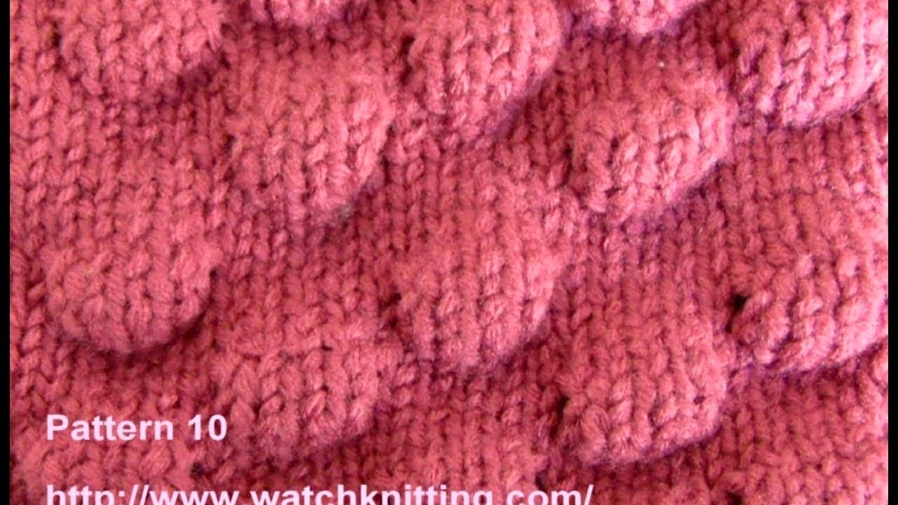 (Bobble Stitch) - Embossed Patterns - Free Knitting Tutorial - Watch Knitting - pattern 10