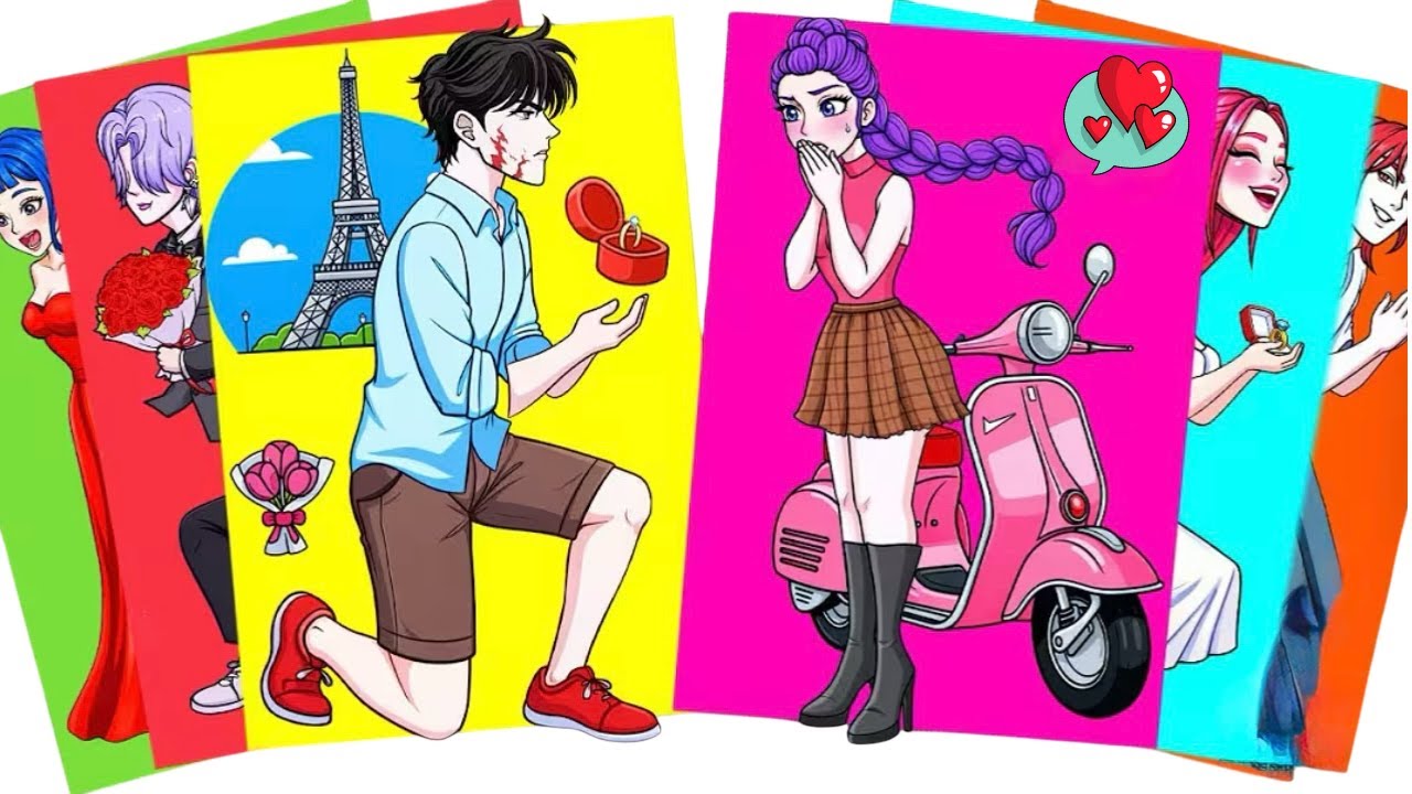 JINU PROPOSE TO HUNTRIX RUMI AT EIFFEL TOWER | K-POP DEMON HUNTERS | STICKER BOOK DIY