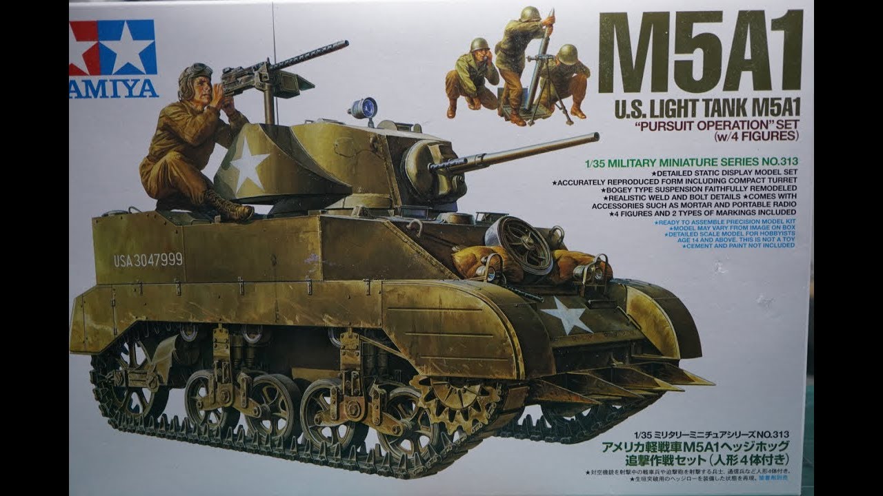 Сборка модели M5A1 Stuart от Tamiya в масштабе 1/35, часть 1 | С комментариями