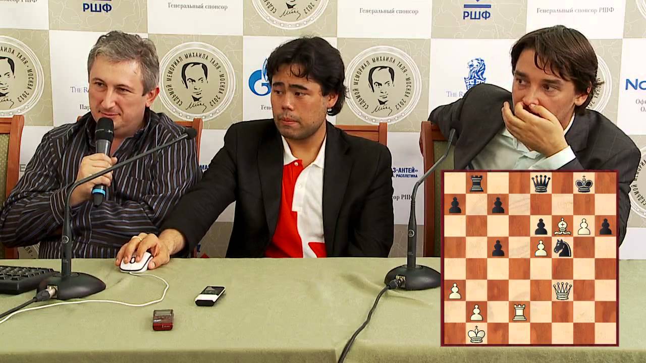 Tal Memorial 2012. Round 6. Alexander Morozevich and Hikaru Nakamura commenting on their game