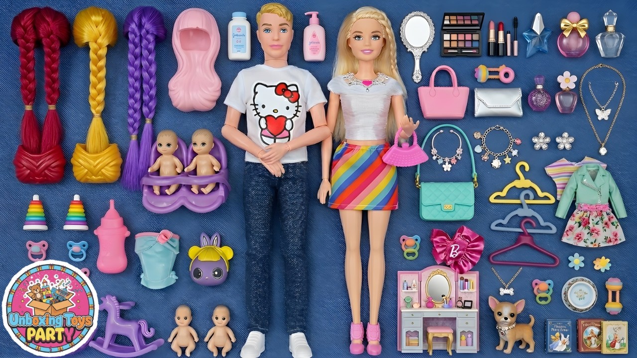 10 Minutes Satisfying with Unboxing Barbie Family Playset, Doll Dressup Set Toys ASMR | Review Toys