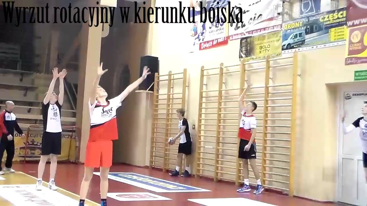 Nauka zagrywki rotacyjnej z wyskoku - system trzykrokowy.
