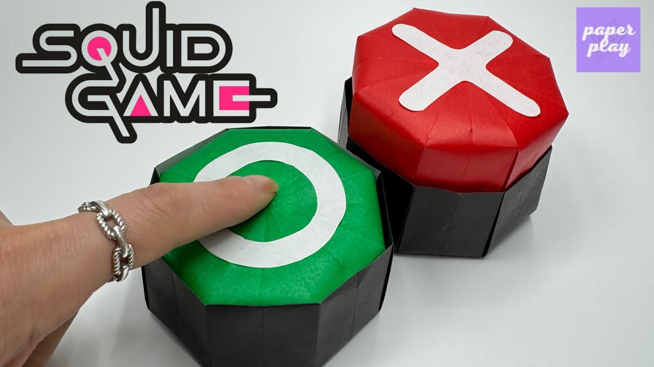 (쉬운버전) 오징어게임 ox 버튼 종이접기  squid game ox button origami @paper-play