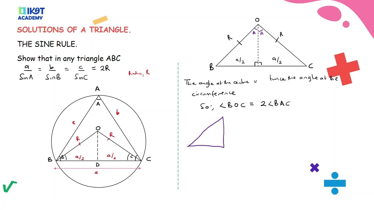 A Level Trigonometry 19/21 – Solutions of a Triangle: Proving the Sine Rule