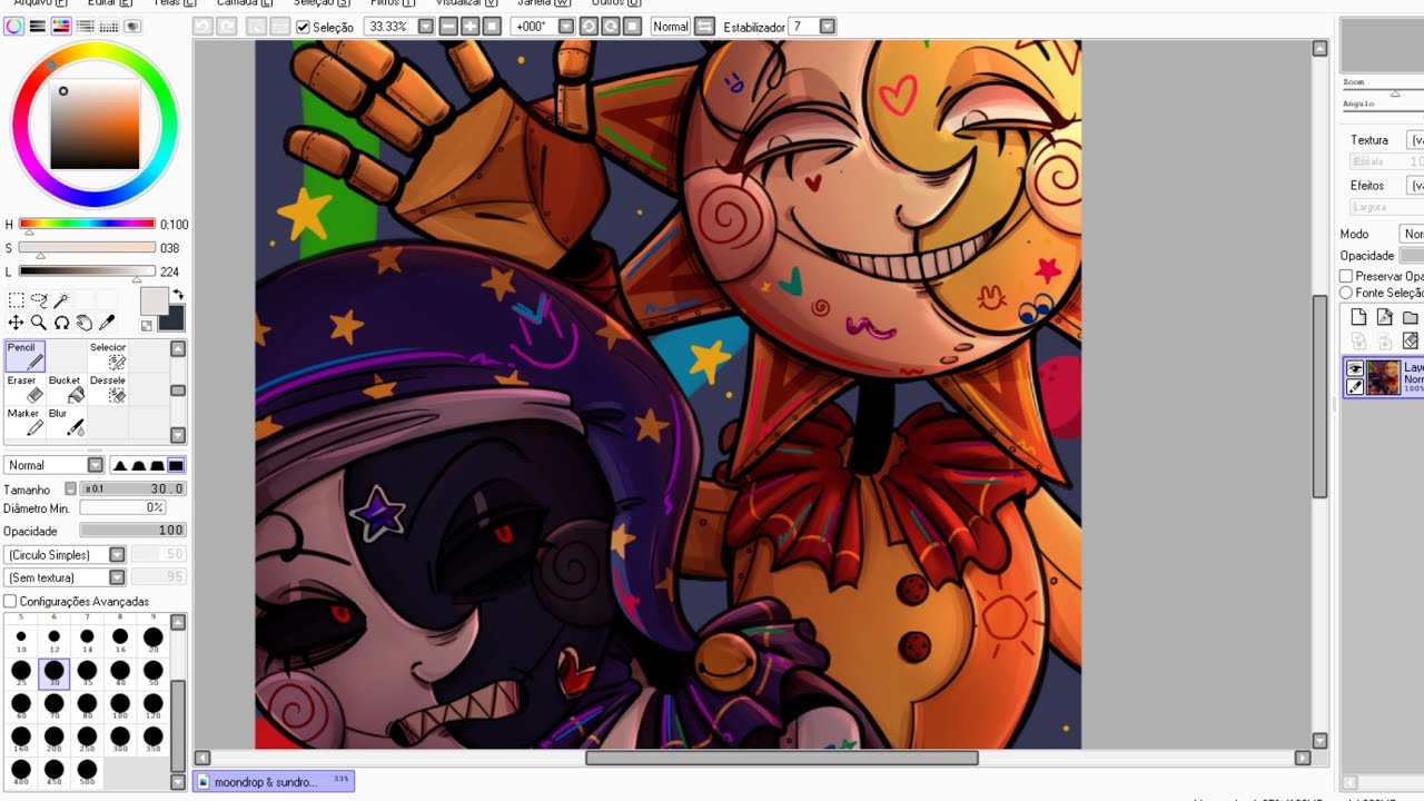 Speedpaint - Sundrop & Moondrop - FNAF security breach