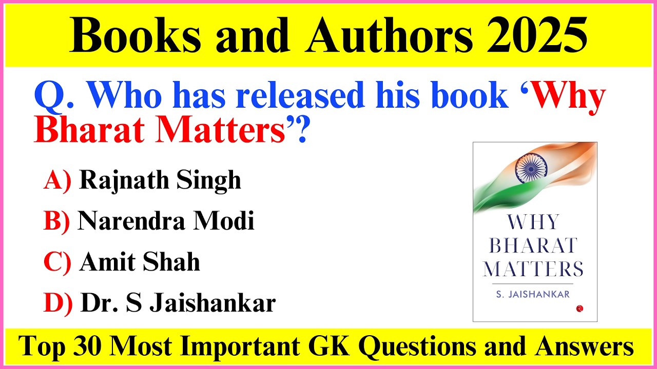 Books and Authors 2025 Current Affairs | Important Books and Authors 2025 | Current Affairs 2025