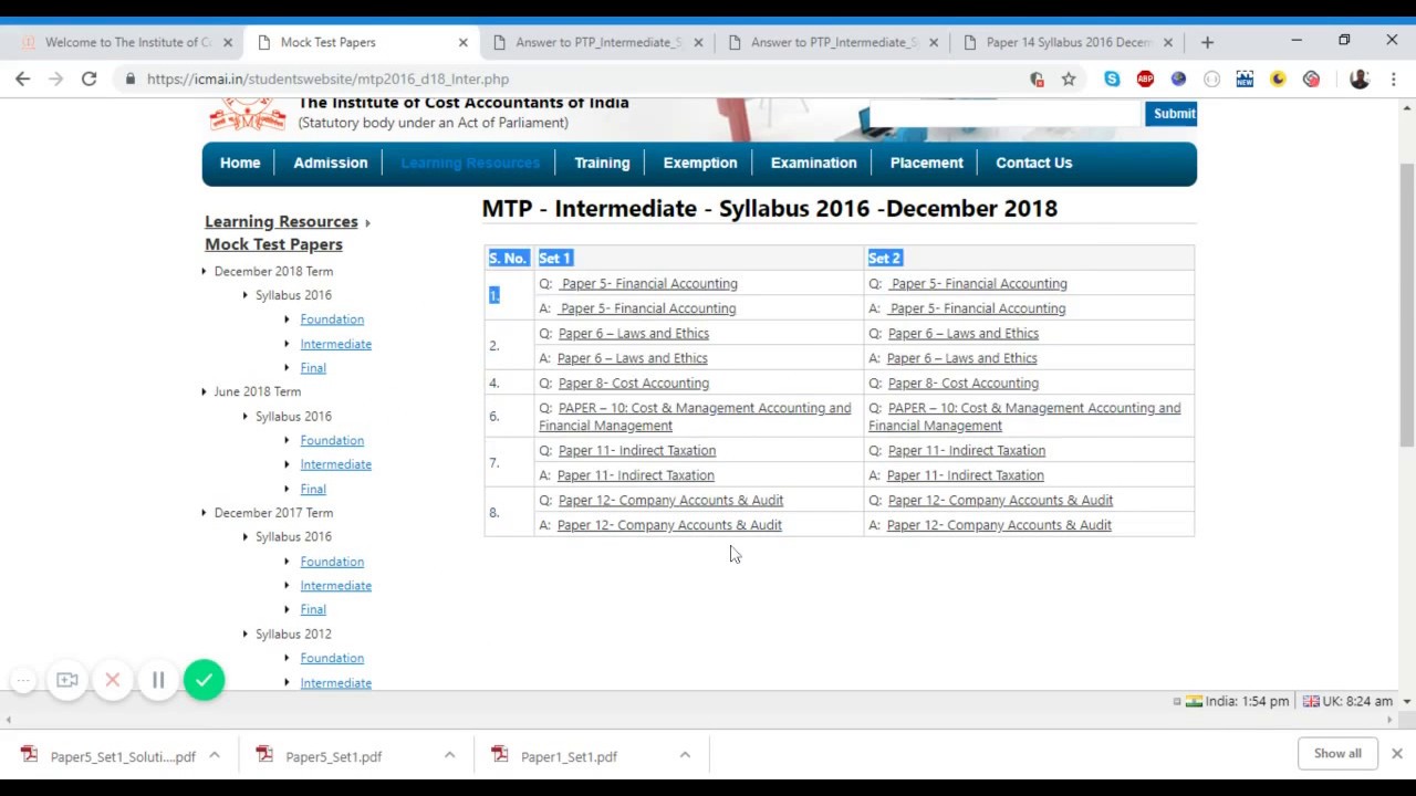 How to download MTP's in icmai website | CMA Student | Intermediate | Final