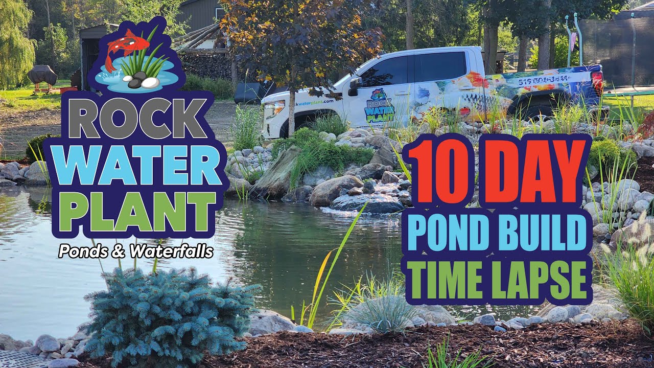 10 Day Time Lapse Pond Build - Rock Water Plant Ponds