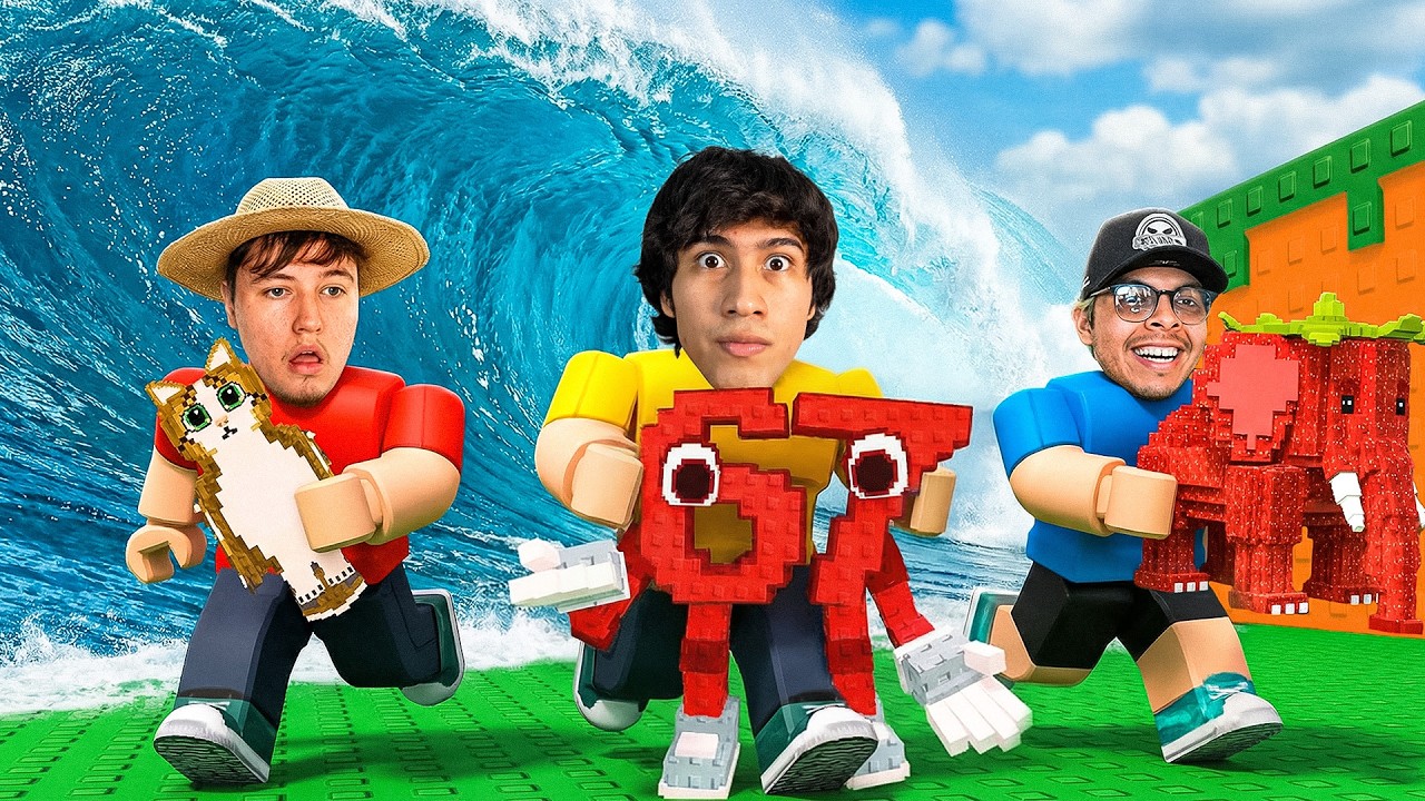 ESCAPA del MEGA TSUNAMI de BRAINROTS en Roblox con LOS HISTORICOS 😱