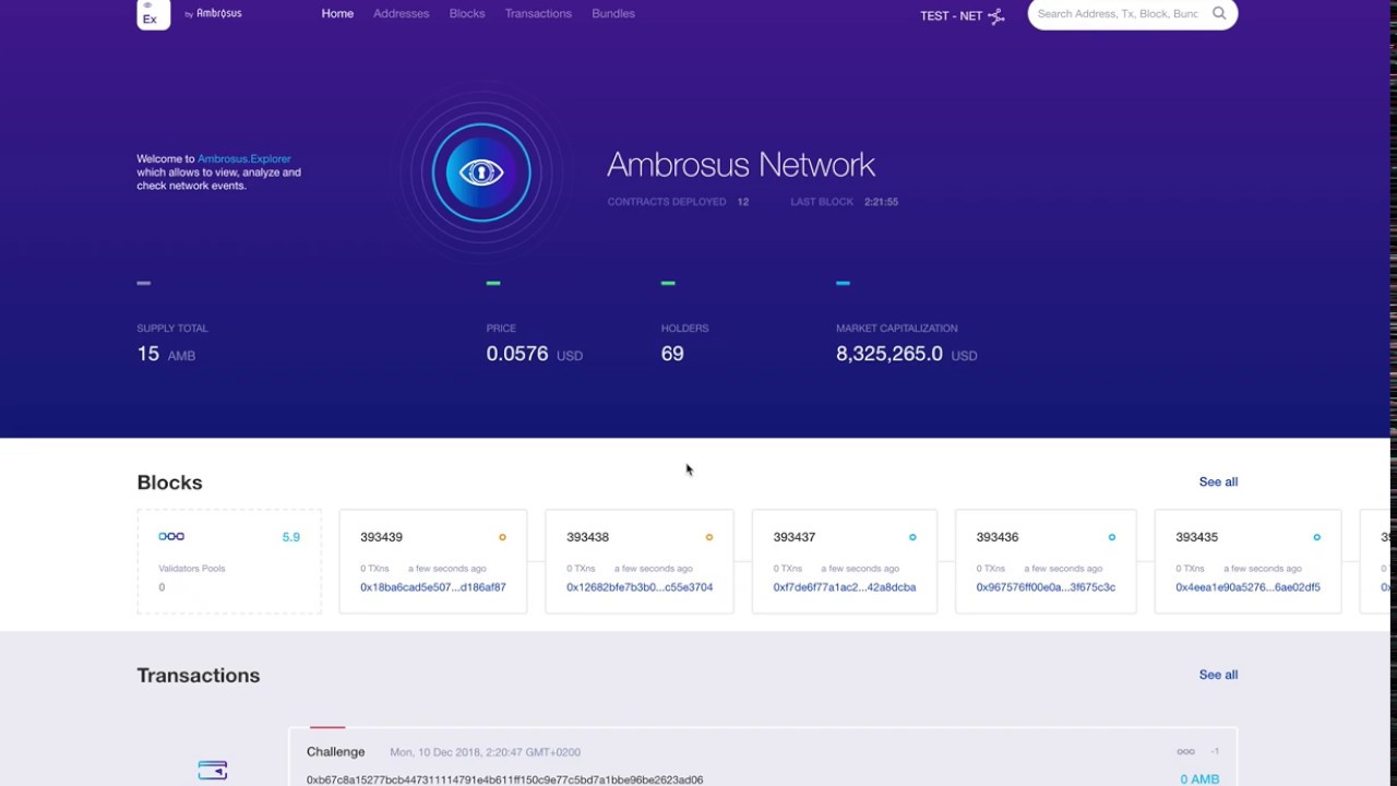 Ambrosus Explorer (AmberEx) - Ambrosus Dev Progress Report 12/2018