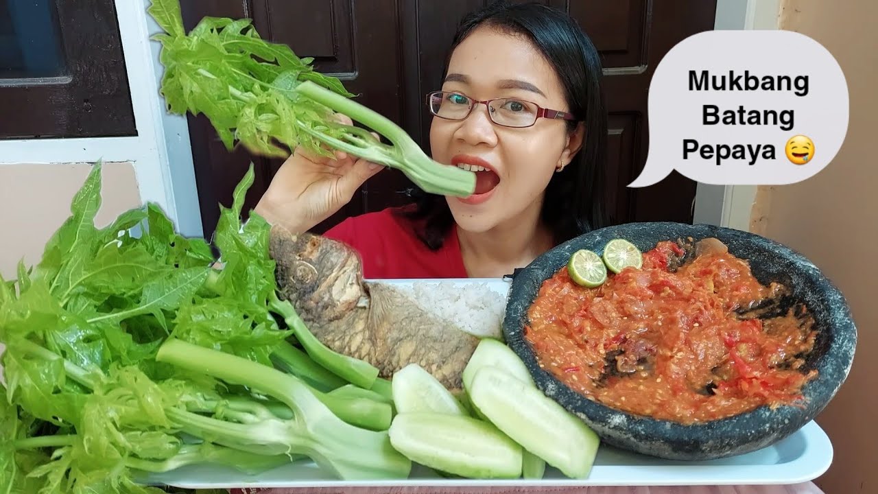 MUKBANG BATANG PEPAYA + IKAN ASIN SAMBAL TERASI