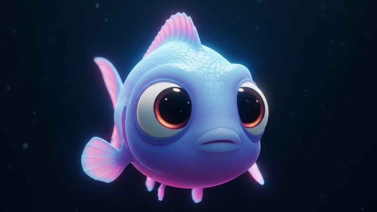 Tiny Glowing Fish Paint Magical Light Trails in a Dreamy Ocean Below